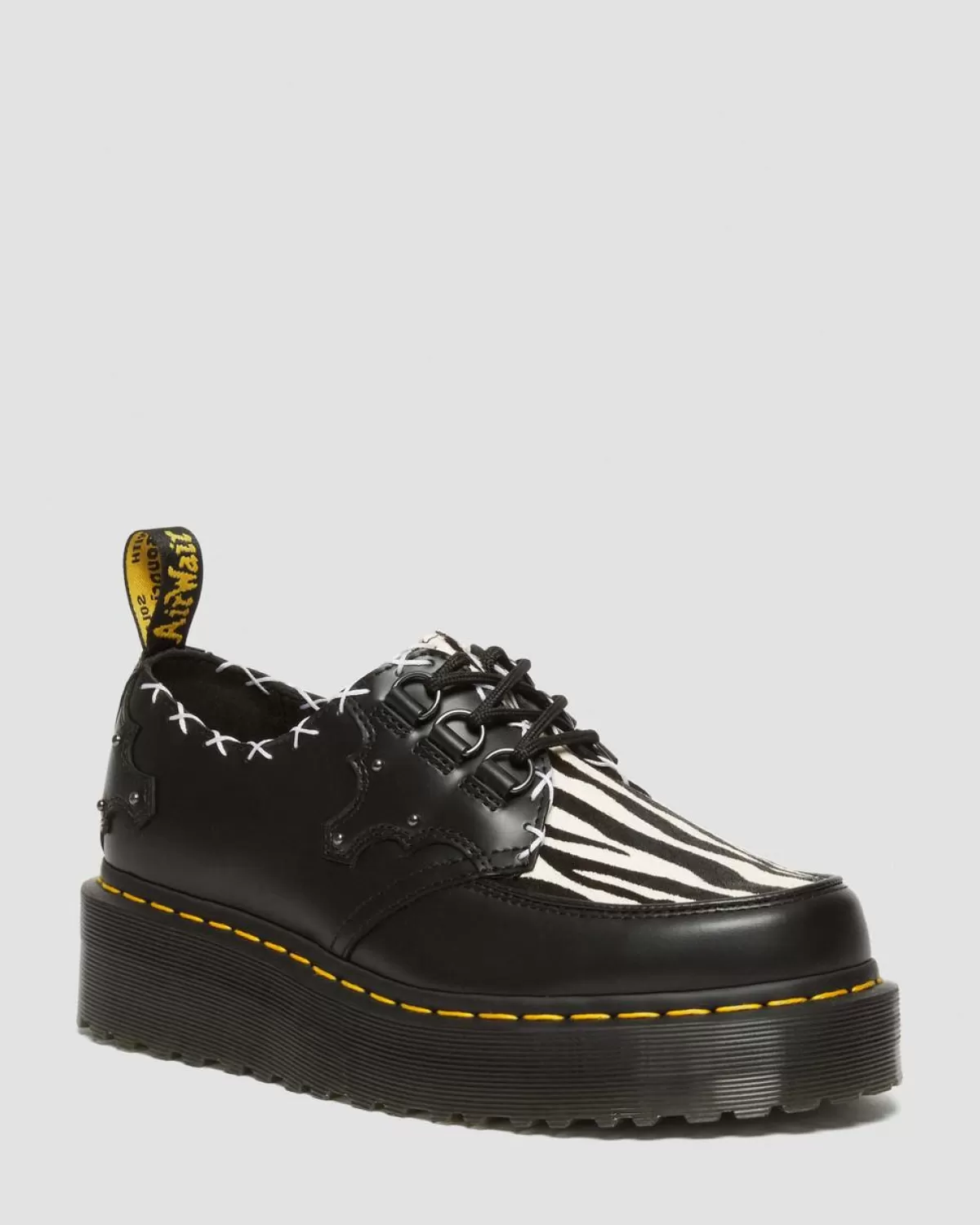 Sale Creepers Plateformes Ramsey En Cuir à Imprimé Zèbre Femme Chaussures Plateformes